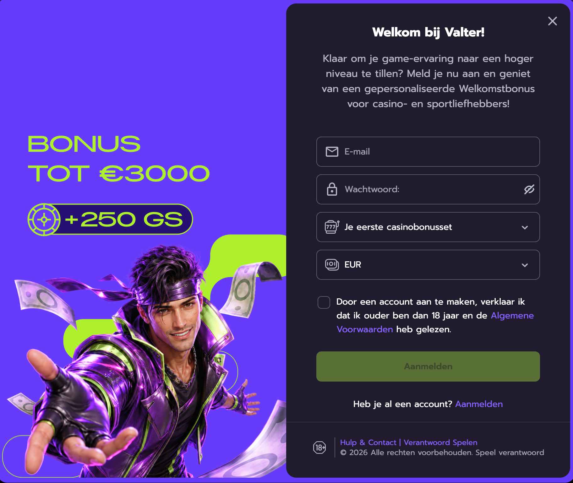 valter casino inloggen